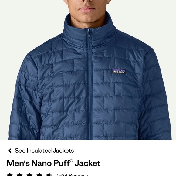 Patagonia Men's Dark Blue Puffer Jacket - Picture 5 of 8